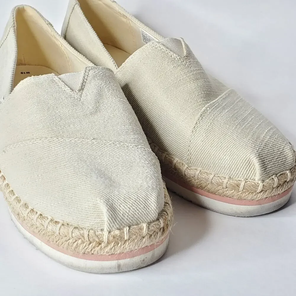 Toms Women's Alpargata Platform Espadrille Slip on Casual shoes Size 10